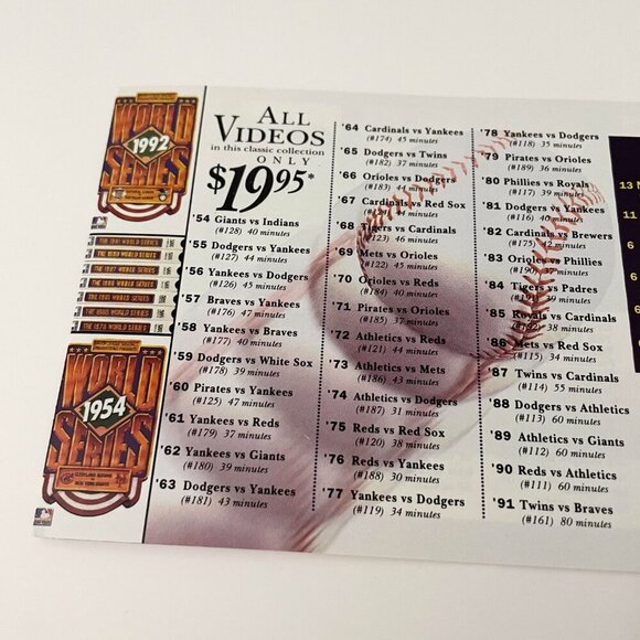 World Series 1992 Toronto Blue Jays Vs Atlanta Braves VHS Tape Baseball - Picture 14 of 16